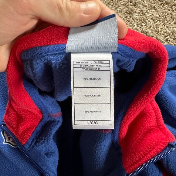 Reebok NFL New York Giants Blue Fleece Jacket Zip Up Football Men’s Size L - Picture 9 of 9